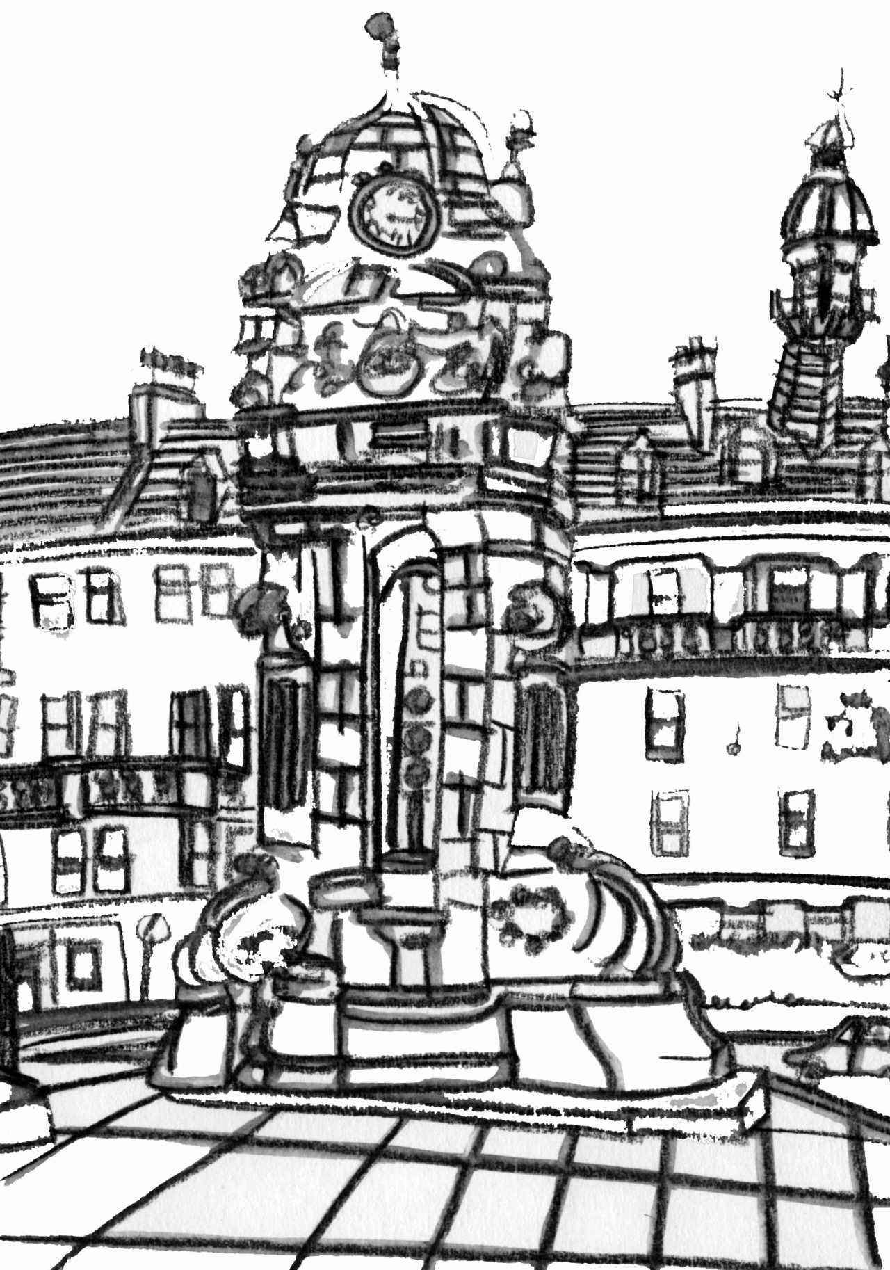 Charing Cross Colouring Sheet Buildings
