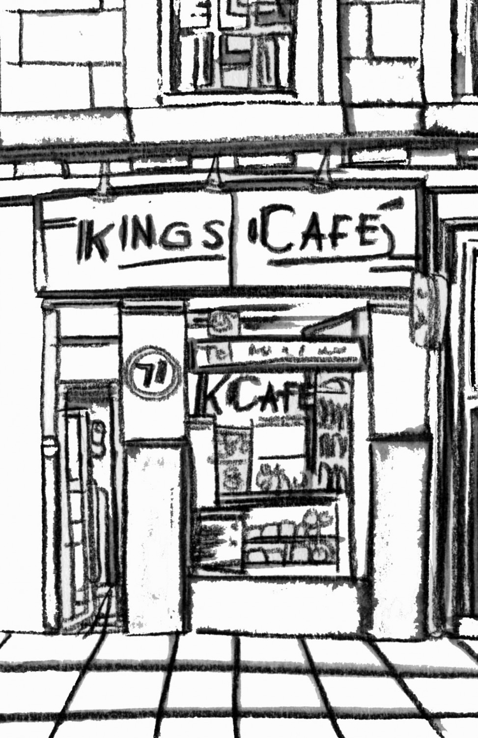 Kings Cafe colouring sheet