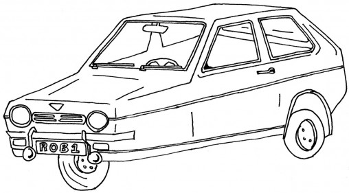 Reliant Robin colouring sheet