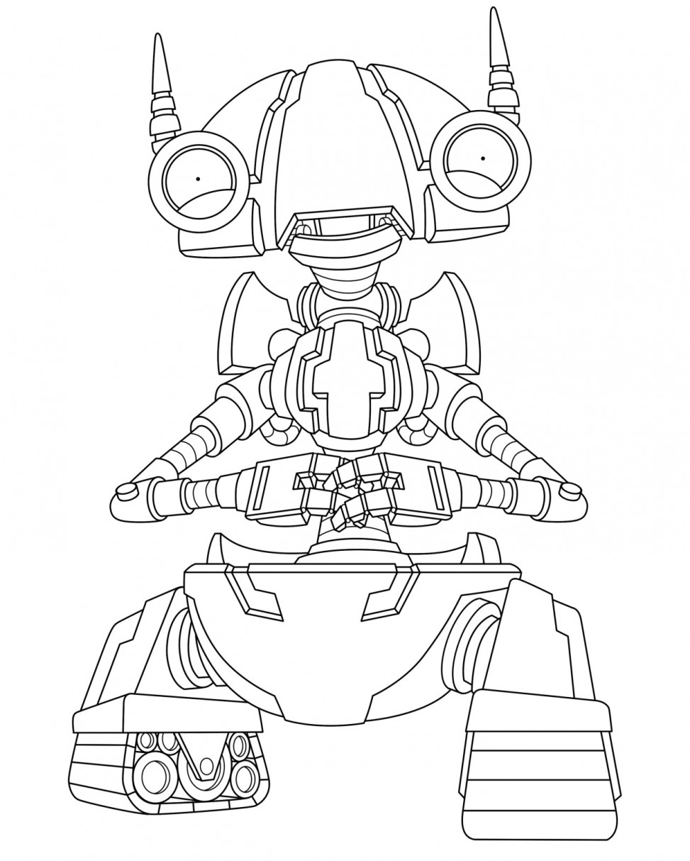 Robot colouring sheet