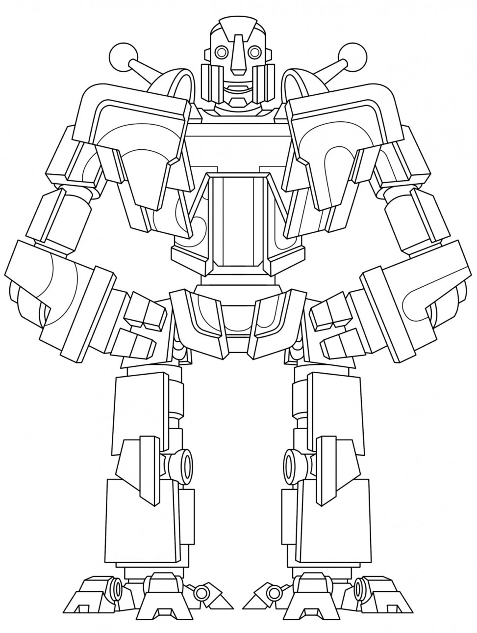 Robot Colouring Sheet (2) | Robots | TheColouringBook.org