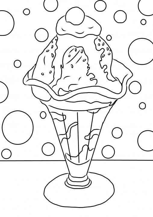 Ice cream sundae colouring sheet