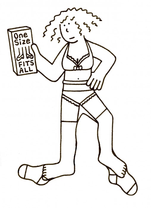 Woman with tights colouring sheet
